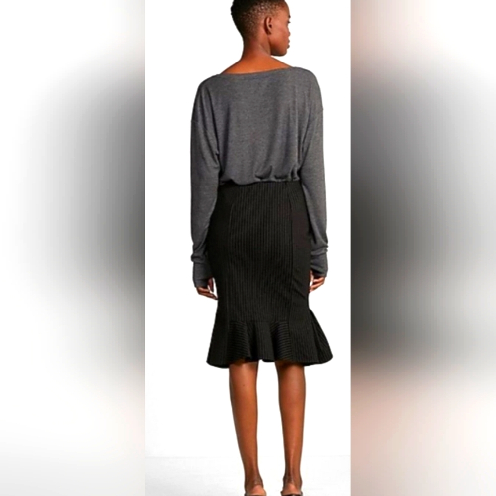 Express High Waisted Pinstripe Peplum Pencil Skirt - Picture 2 of 7